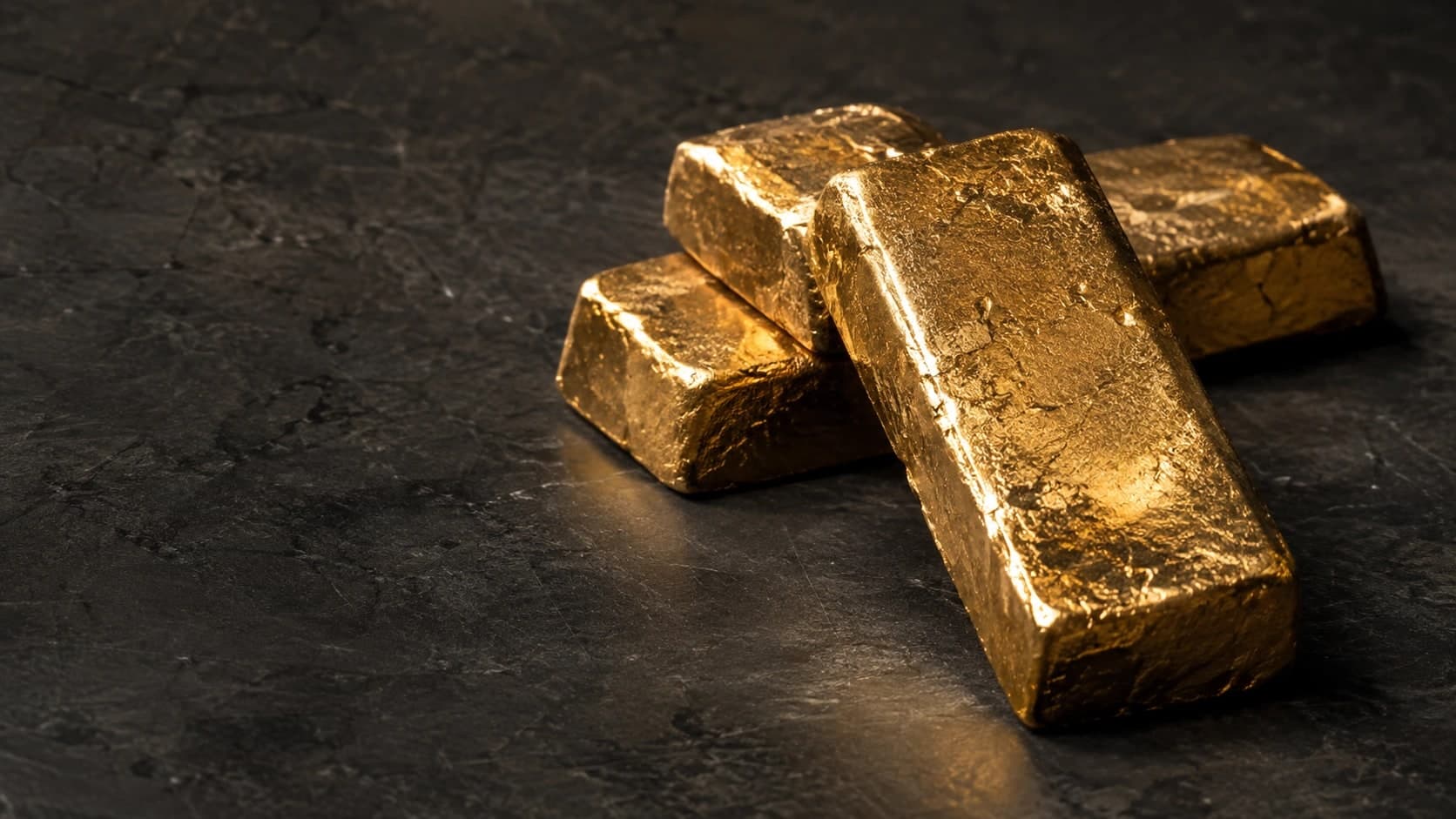 Illustrative unbranded cast gold bars
